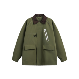 DEVILRAY 秋季山系户外机能风防泼水撞色拼接中长款风衣夹克