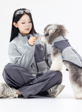 BLACK ARMADA 柔软内里绒感耐脏徒步露营撞色带牵引扣装备宠物服