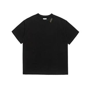 GAYR 夏季日系300克重磅刺绣简约圆领短袖T恤宽松百搭纯棉休闲衫