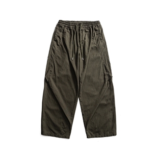 PLANETMUSIC 春夏季时尚休闲全棉水洗阔腿裤工装百搭宽松伞兵裤
