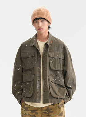 BLACK ARMADA 2025春秋碳磨泼漆工装夹克国潮设计户外机能风外套