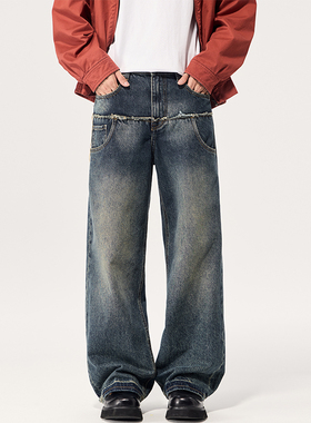 BLACK ARMADA 2025秋季痞帅高级感百搭直筒牛仔裤复古宽松水洗裤