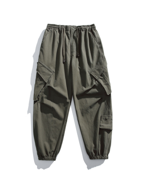 mayuEnjoy 春季日系直筒复古宽松百搭阔腿裤休闲工装抽绳束脚裤