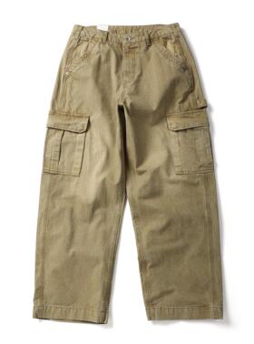 BLACK ARMADA 2025春季日系多口袋水洗工装裤300G重磅宽松直筒裤