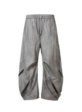 MadeExtreme  夏季美式复古纸袋感褶皱弯刀裤夏季阔腿宽松抽绳裤