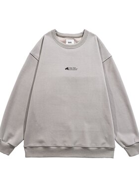 GAYR 秋冬季三色前后高端字母印花弹力圆领长袖卫衣潮牌宽松上衣