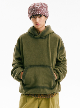 BLACK ARMADA 秋冬复古摇粒绒加厚保暖卫衣户外休闲百搭情侣外套