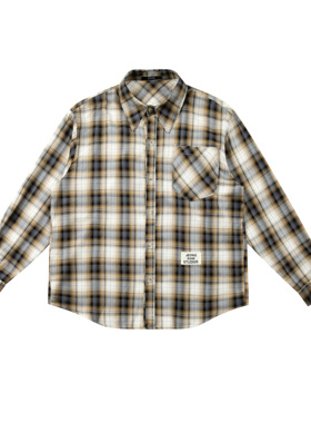 EPICURUS 秋季新款美式复古时尚百搭格纹长袖衬衫撞色宽松衬衣