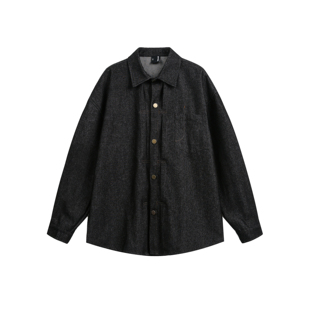 DEVILRAY 秋季街头复古水洗做旧原色牛仔衬衫百搭情侣工装外套