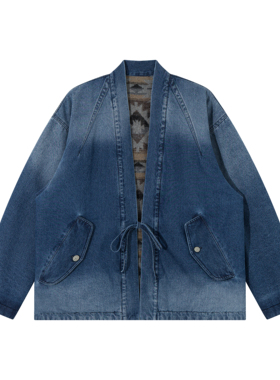 BSAPA 2025年秋季日系双面穿道袍民族风外套男女V字领夹克上衣