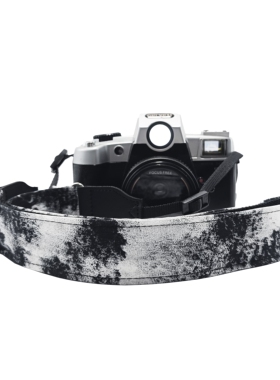 水墨国风黑白相机背带微单反挂脖斜挎通用肩带ccd拍立得棉布加厚