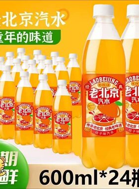 盐乐达老北京汽水桔子味600ml*24瓶整箱夏季解暑碳酸饮料厂家直销