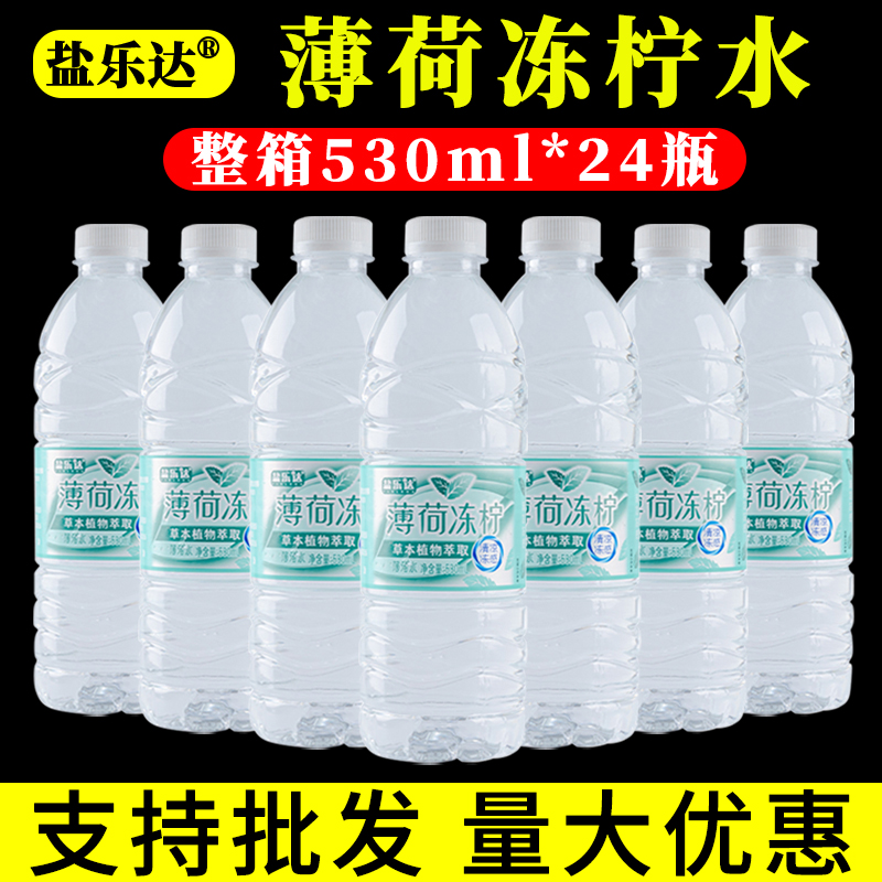 盐乐达薄荷水530ml*24瓶薄荷冻柠饮用水夏季清凉解渴饮料整箱批发