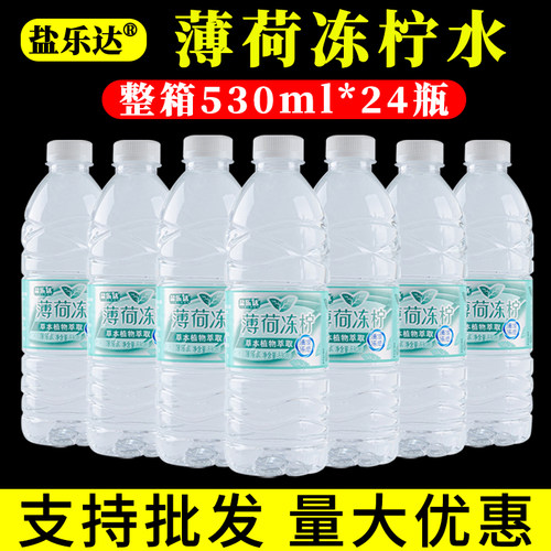 盐乐达薄荷水530ml*24瓶薄荷冻柠饮用水夏季清凉解渴饮料整箱批发