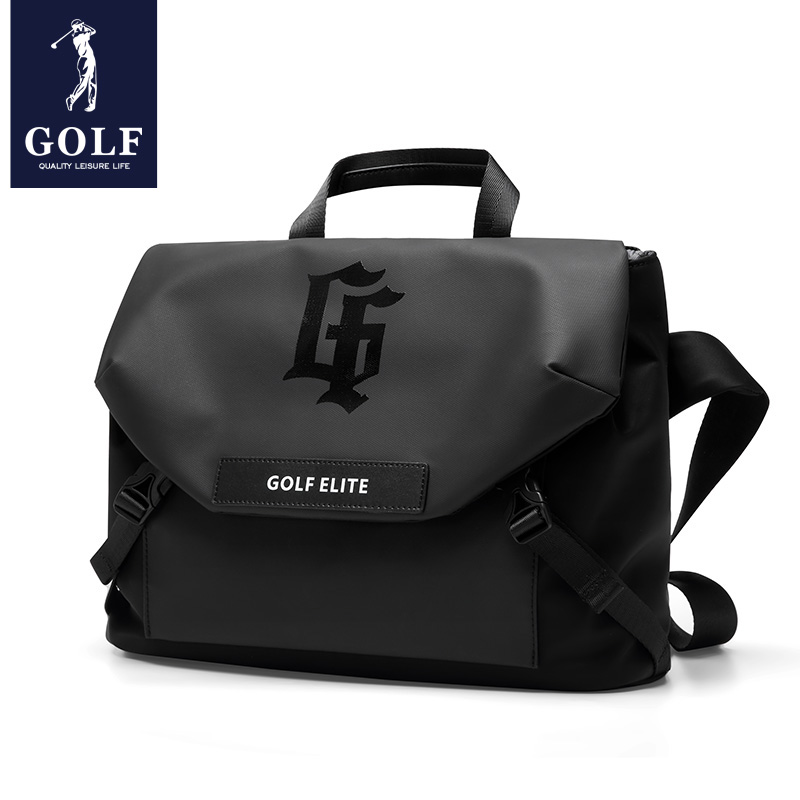 GOLF斜挎包男潮牌单肩背包男士时尚大容量帆布休闲邮差包2025新款