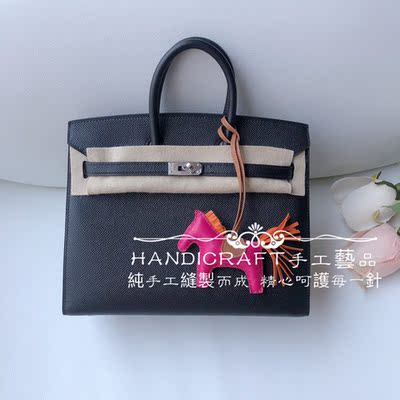 纯手工铂金包外缝25黑金/银扣