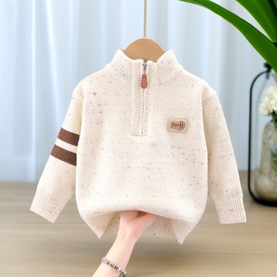 儿童半拉链毛衣秋冬新款