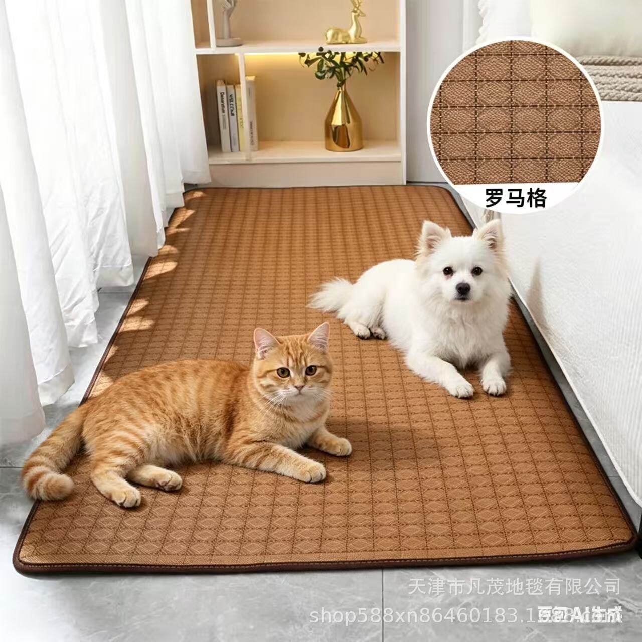 宠物地垫凉席垫夏天狗狗垫子睡垫宠物降温猫笼垫猫窝地垫消暑藤席