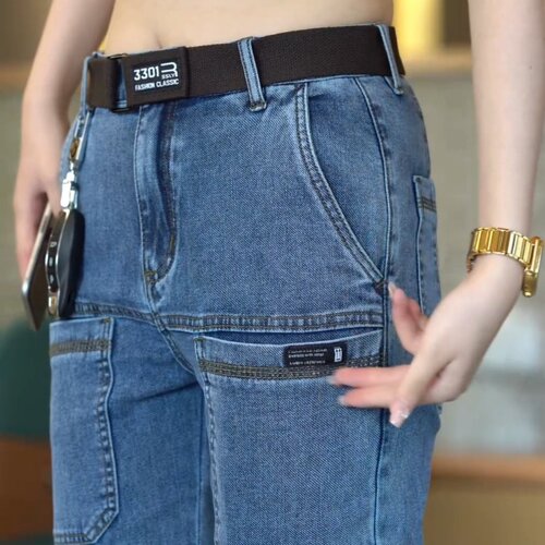 时尚潮流2025春季新品弹力牛仔裤