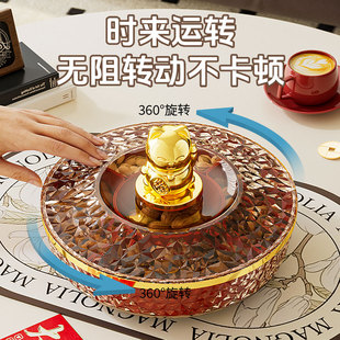 新年果盘家用客厅茶几红色乔迁之喜糖果盒轻奢水果坚果瓜子收纳盒