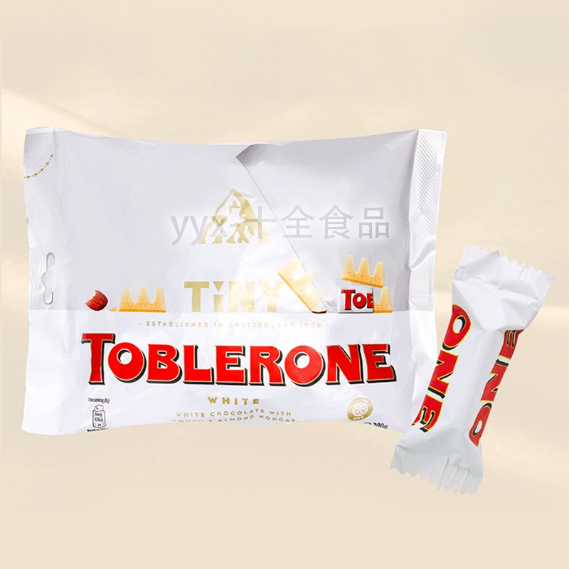 香港 瑞士TOBLERONE Tiny迷你三角蜂蜜杏仁夹心白巧克力200g 零食
