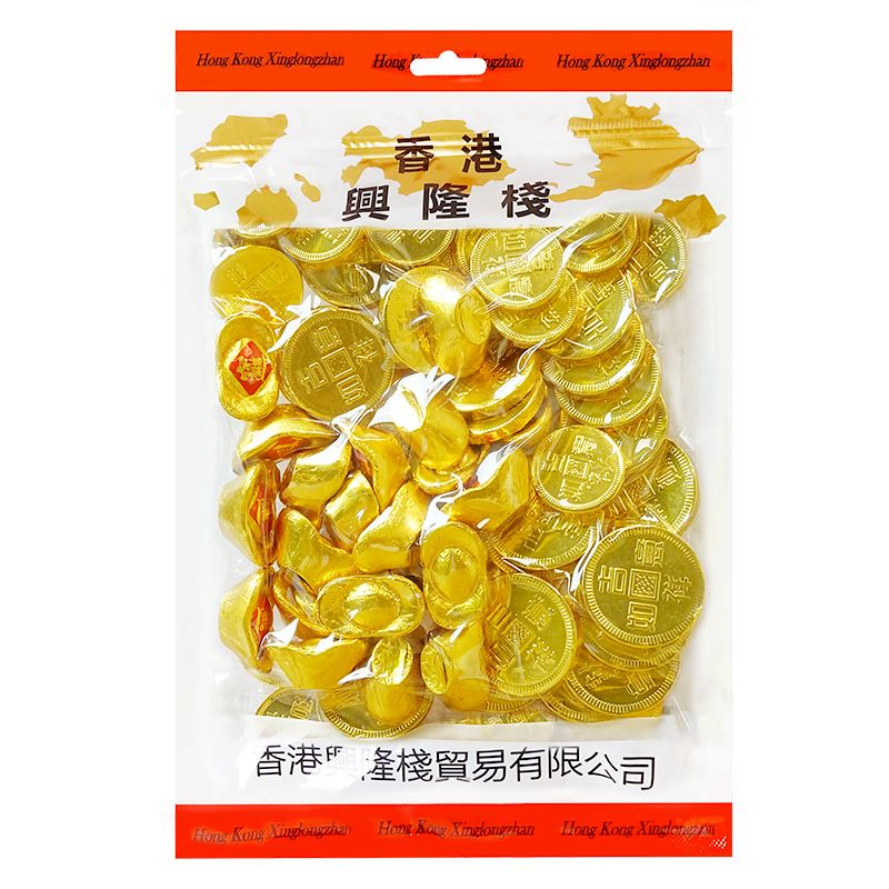 兴隆栈金币元宝巧克力500g袋装 新年糖果年货喜糖休闲小零食烘焙