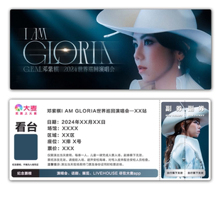 2024新版邓紫棋演唱会票根模板门票定制实物产品可电子稿