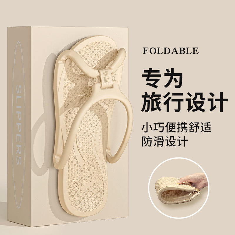 Your Hygienic Travel Essential: Foldable, Non-Slip Hotel Slippers - Taobao product photo 2