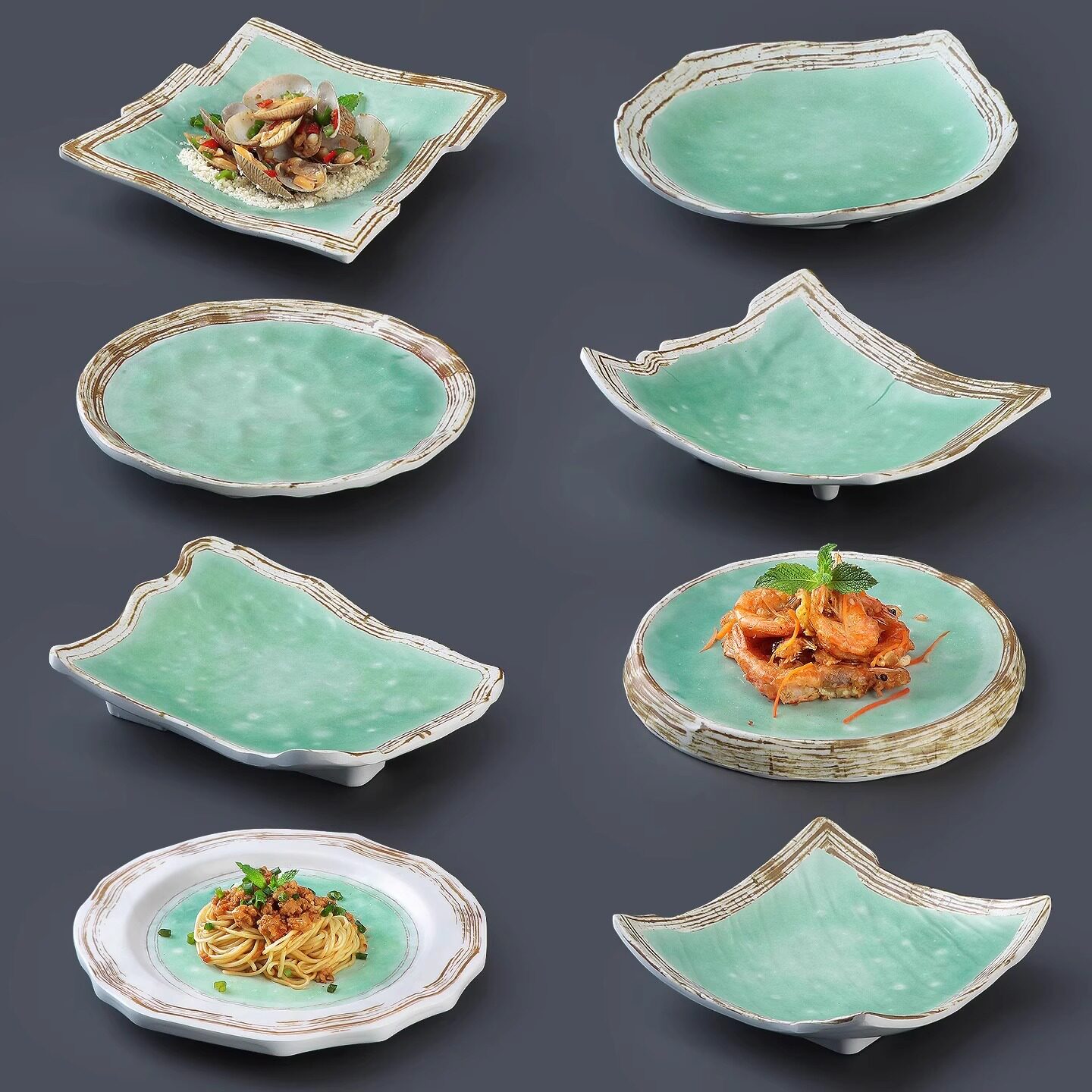 穗福密胺仿瓷餐具火锅饭店菜盘日韩式烤肉店平盘烧烤炒粉凉菜盘子