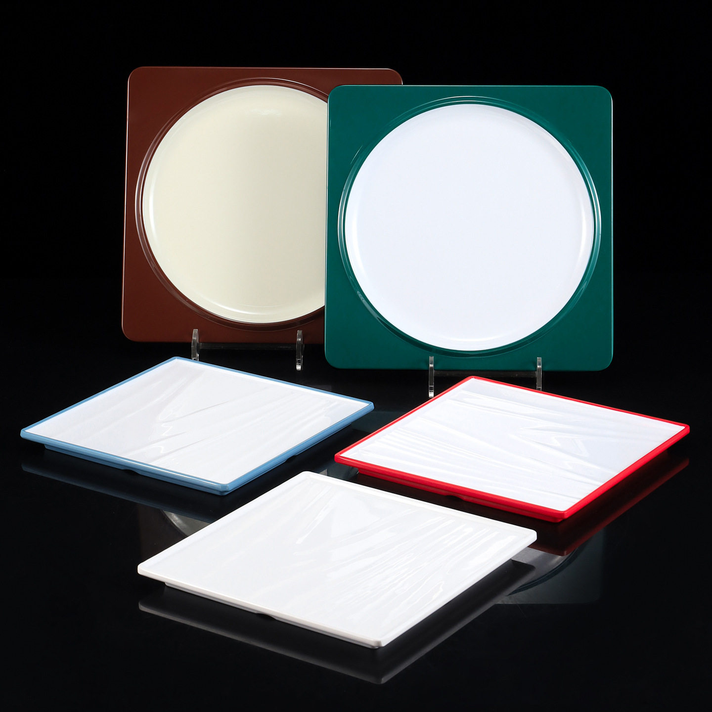 密胺四方盘子商用西餐牛排餐盘正方形平盘托盘摆盘酒店意境菜餐具