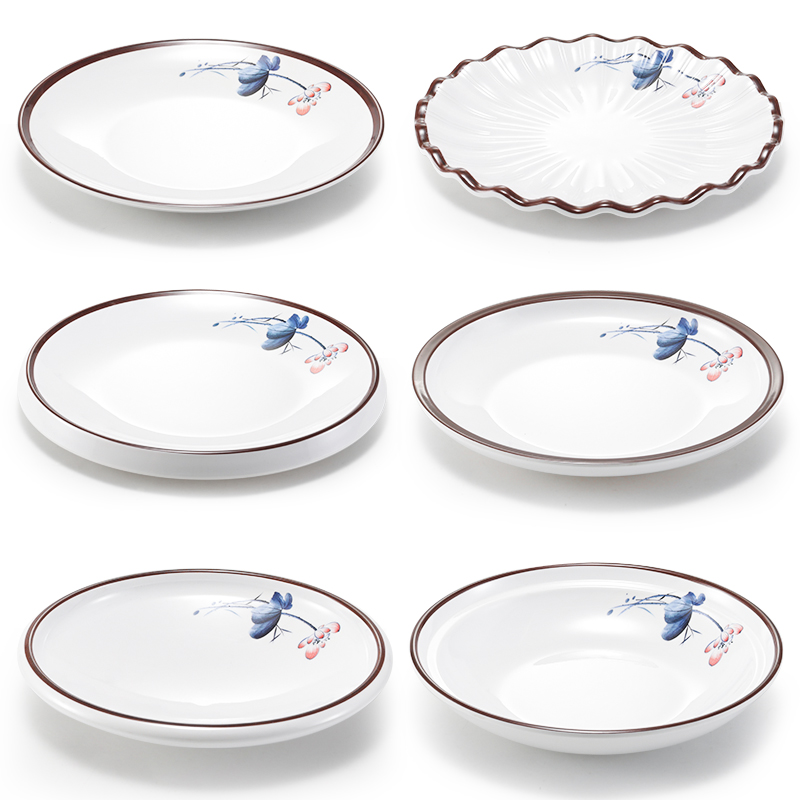 尚乐淘密胺餐具仿瓷酒店饭店特色菜盘子塑料圆形盖饭盘凉菜盘商用