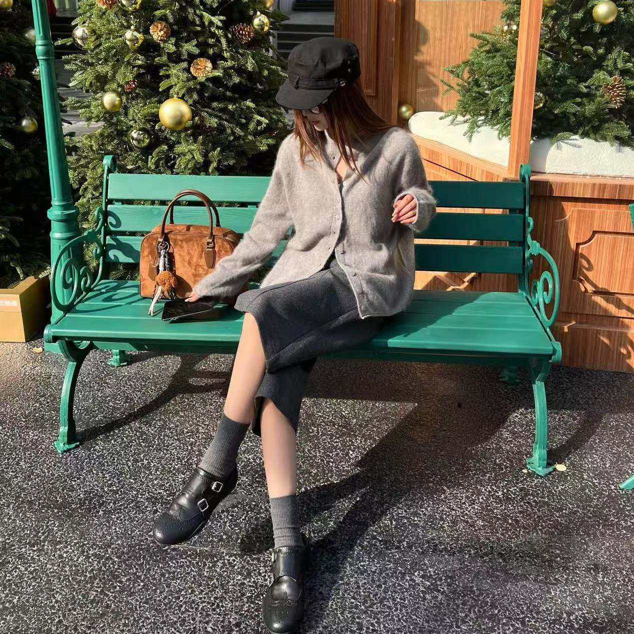 好漂亮好漂亮羊毛小扣子针织开衫外套女2025年冬季新款毛衣宽松潮