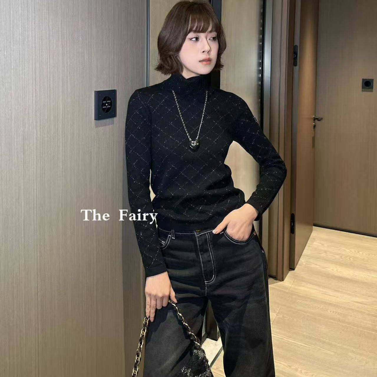 好漂亮重工珍珠烫钻开衫外套女2025年冬季新款毛衣时尚显瘦气质潮