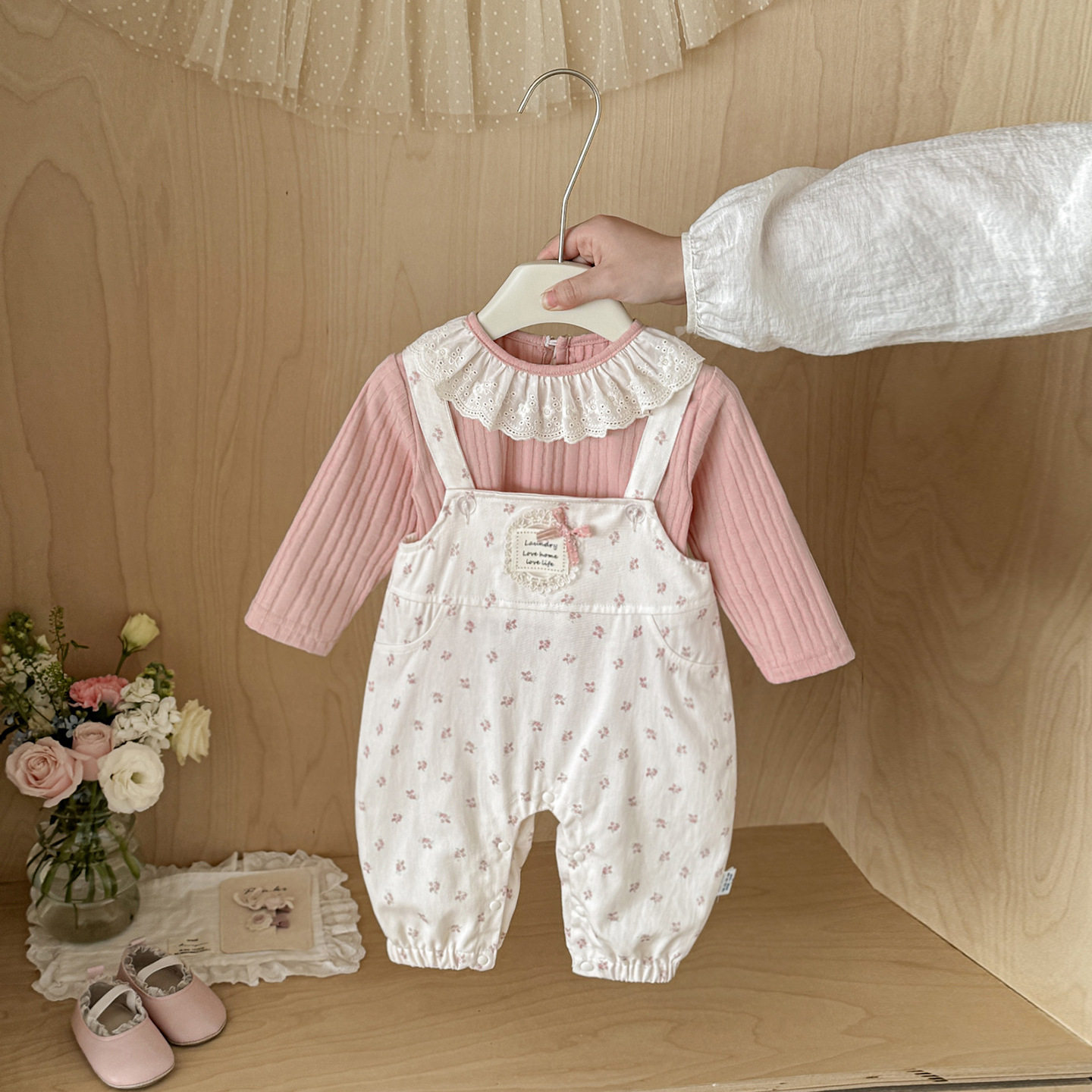 婴儿套装春装2026新款女宝宝春季长袖弹力打底衫背带裤分体两件套,童装/婴儿装/亲子装,套装,淘宝优惠券,粉丝福利购,淘宝优惠卷