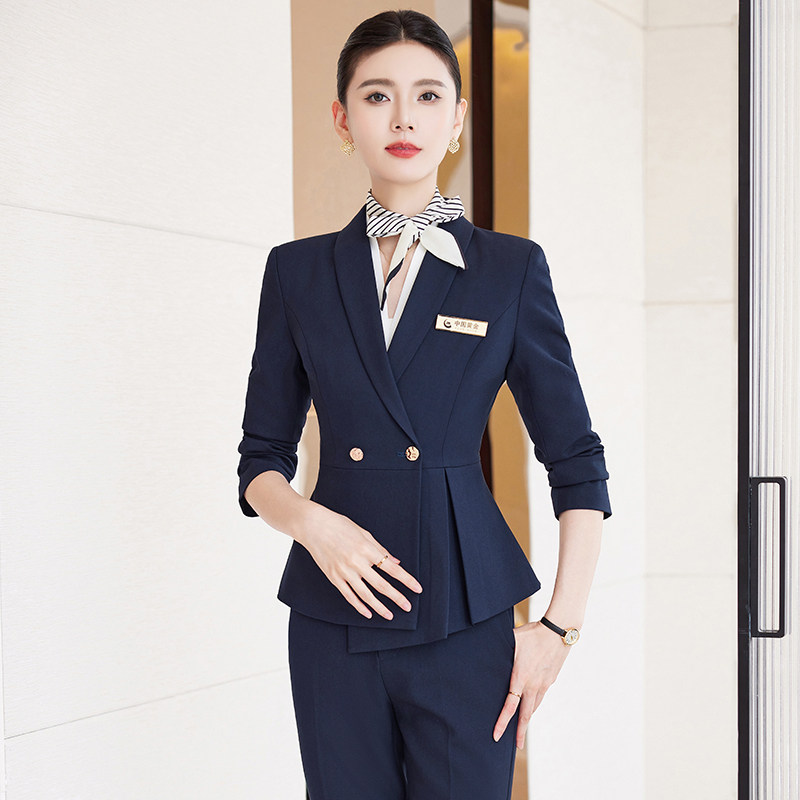 职业西装套装商务正装长袖售楼部工作服空姐制服酒店工装