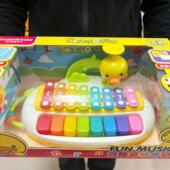 鸭嘴兽八音手敲琴 小鸭子乐器二合一弹敲琴 儿童益智启蒙早教玩具