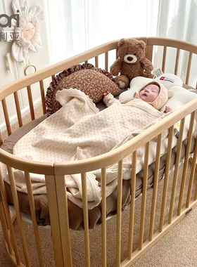 Boori新生婴儿床进口实木多功能椭圆床多档位可调节拼接床奥西斯