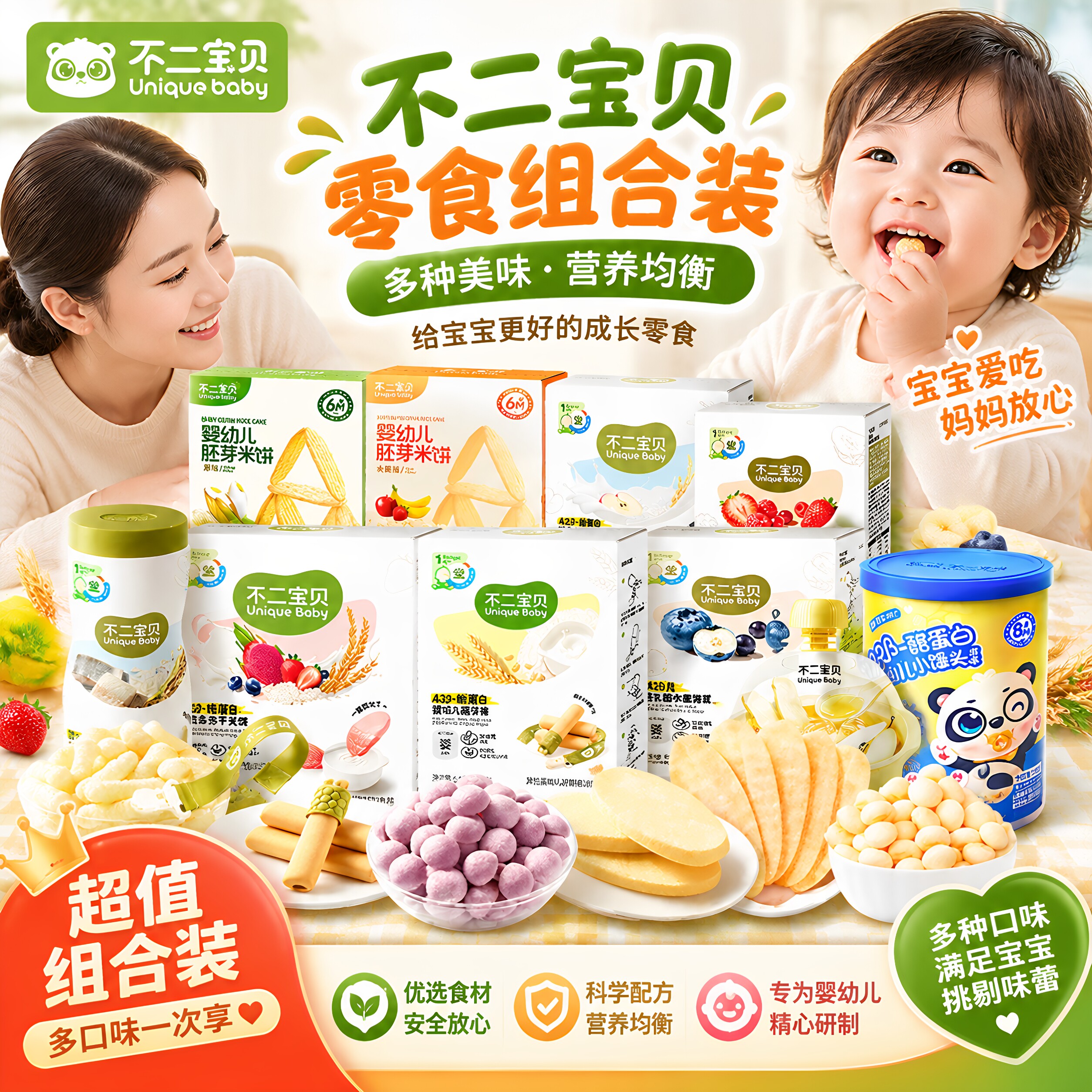 不二宝贝婴幼儿零食大礼包