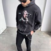 REPRESENT TRACK人像歌手卫衣高街宽松休闲潮流情侣连帽衫