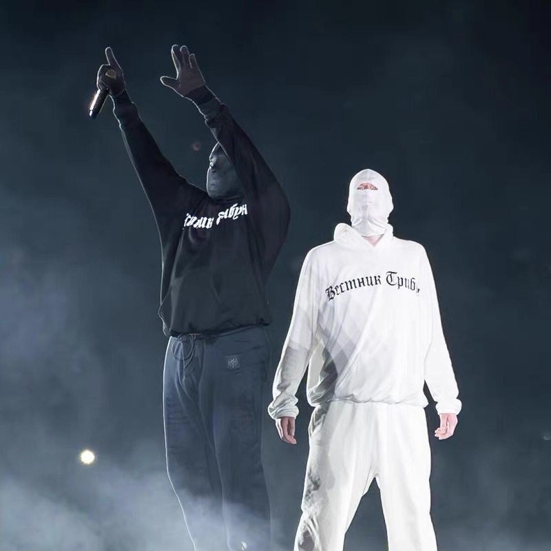 KANYE侃爷海口试听会美式潮牌秋冬宽松男士情侣连帽卫衣
