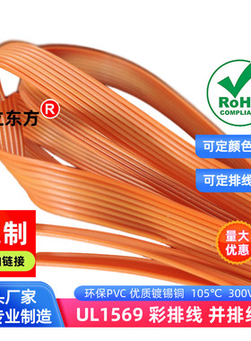 直销全橙色8P并排线24awg高温1569彩排线22awg电子线20awg线材