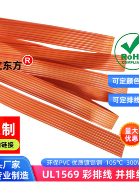 直销全橙色8P并排线30awg高温1569彩排线28awg电子线26awg线材