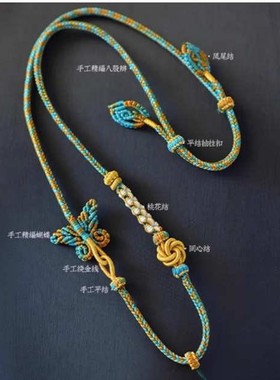 藏式手工编织项链绳蜜蜡佛牌唐卡和田玉翡翠吊坠挂绳可调节挂