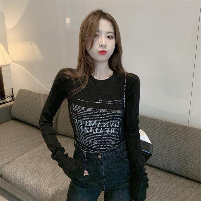 韩国20衫25春秋新款cchi灰色打底女Q321654内搭上衣设计感小众长