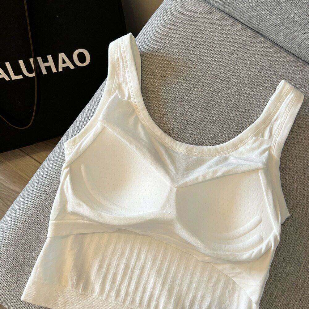 白色吊带小背心女士夏季内搭带穿垫字母印花短胸款外无上袖L33782