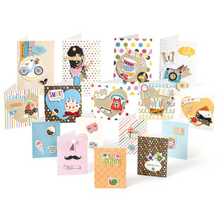 伊和诺手工儿童节贺卡DIY手工贺卡制作材料包感恩圣诞节贺卡16张