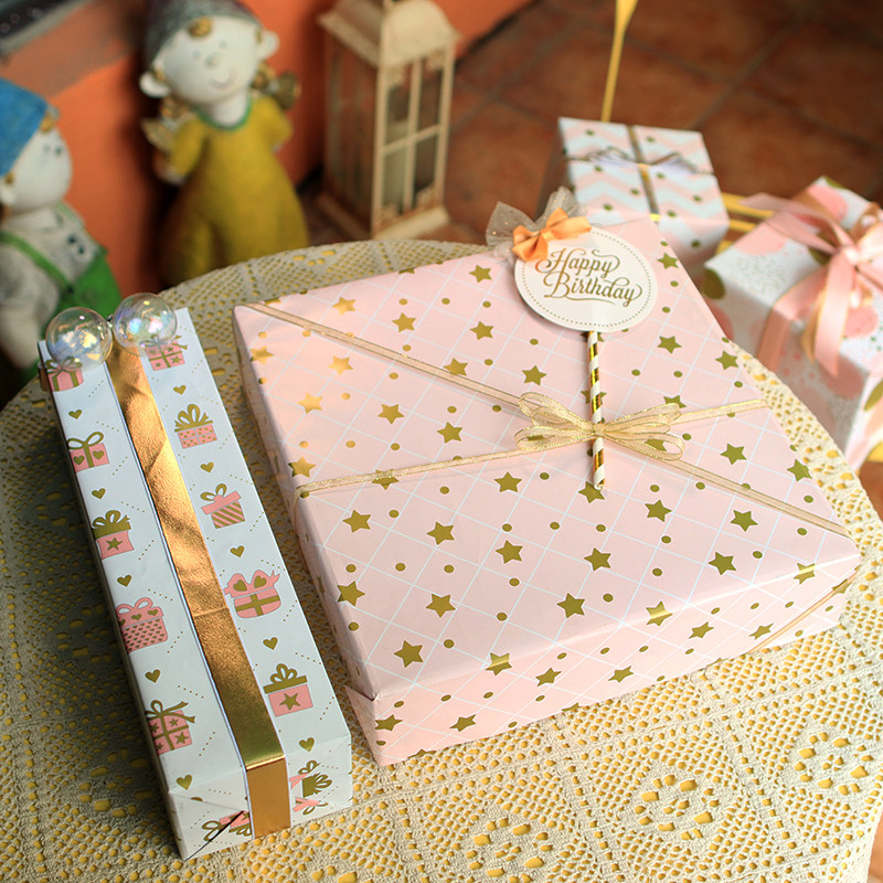 선물 포장지 생일 선물 종이 꽃다발 포장지 선물 상자 발렌타인 데이 학생 수제 책가방 책 표지지