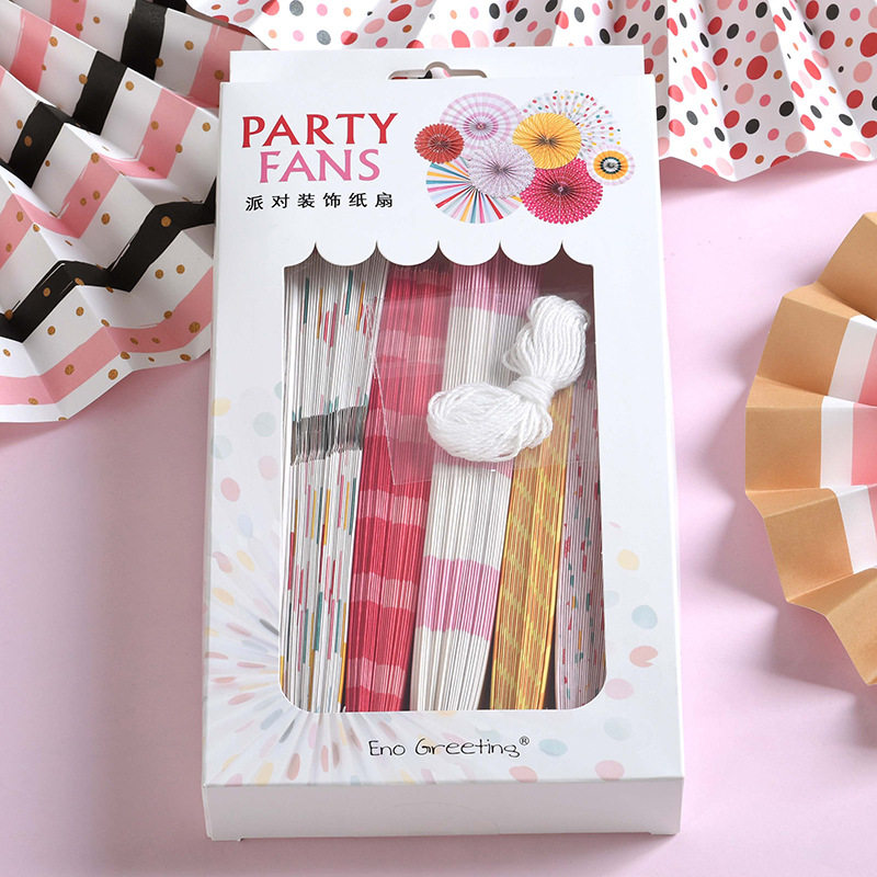 수제 DIY 종이 꽃 팬 종이 팬 꽃 가게 창 쇼핑몰 새해 장식 생일 파티 배경 벽 장식 팬