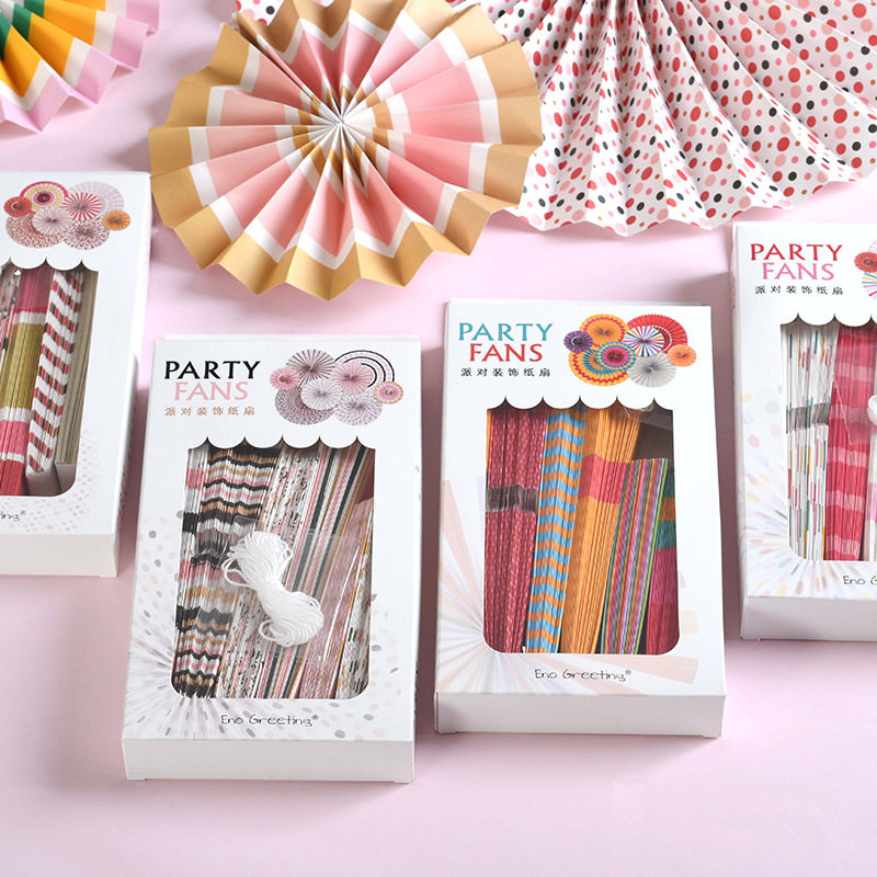 수제 DIY 종이 꽃 팬 종이 팬 꽃 가게 창 쇼핑몰 새해 장식 생일 파티 배경 벽 장식 팬