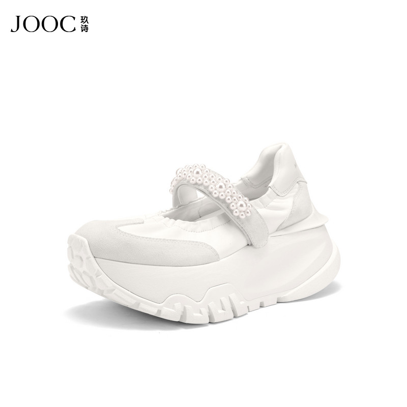 【缪系穿搭】JOOC玖诗厚底玛丽珍鞋女2025冬季新款时尚珍珠休闲鞋